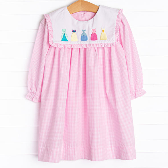 Dress-up Dreams Long Sleeve Embroidered Dress, Pink