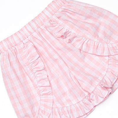 Go With the Flow Smocked Ruffle Short Set, Pink