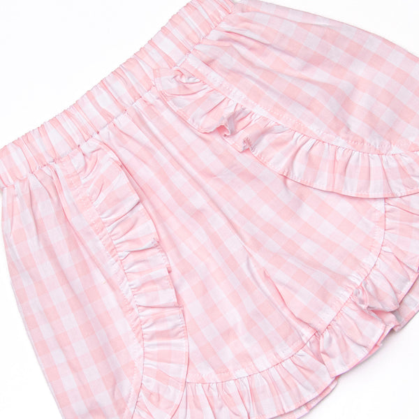 Go With the Flow Smocked Ruffle Short Set, Pink