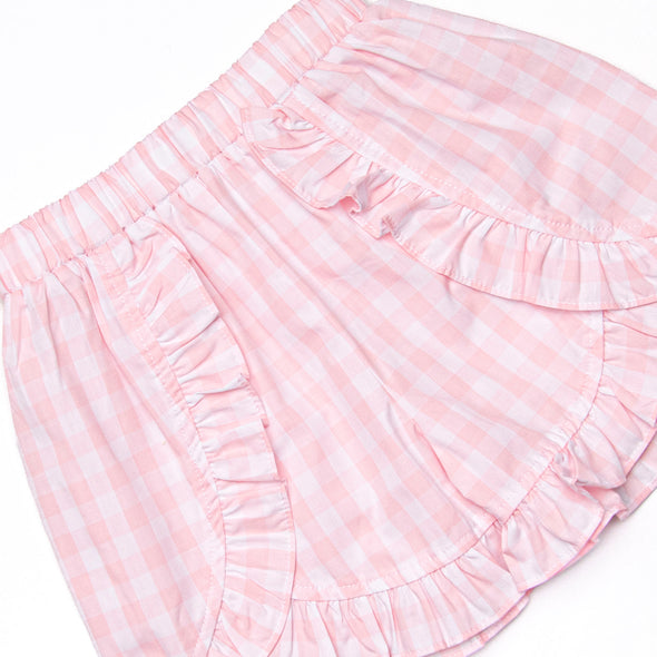 Go With the Flow Smocked Ruffle Short Set, Pink