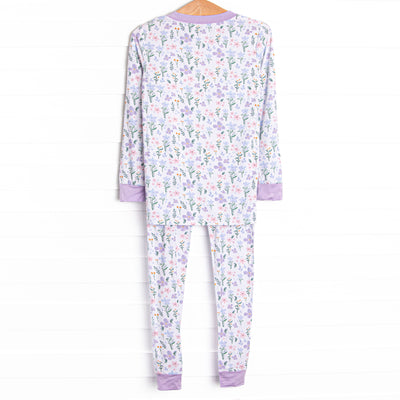 Picking Wildflowers Bamboo Pajama Set, Purple
