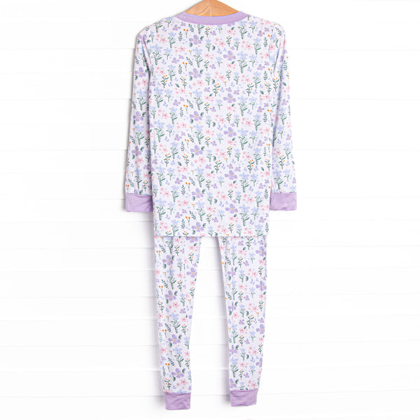 Picking Wildflowers Bamboo Pajama Set, Purple