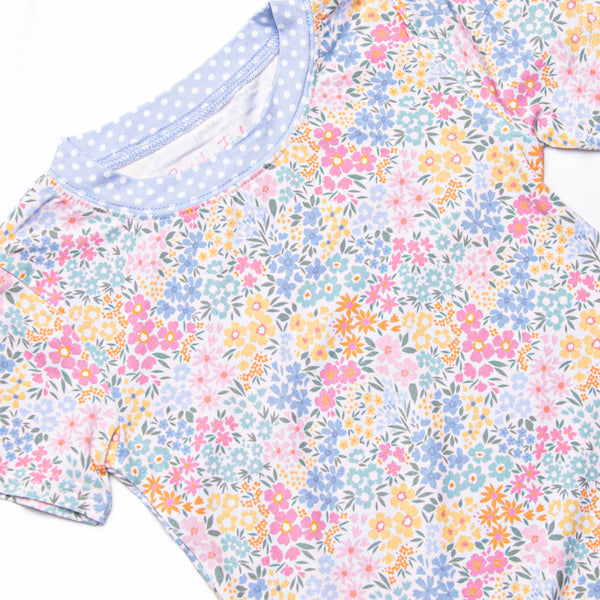 Island Blooms Bamboo Pajama Short Set, Blue