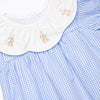 Party Hat Pup Embroidered Dress, Blue