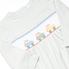 Blue Bronco Smocked Romper, Green