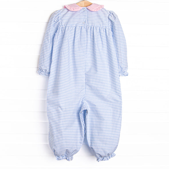 Windowpane Whimsy Romper, Pink and Blue