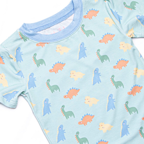Dino Dreams Bamboo Pajama Short Set, Green