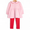 Christmas Delivery Applique Legging Set, Pink