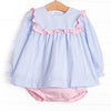 Windowpane Whimsy Diaper Set, Pink and Blue