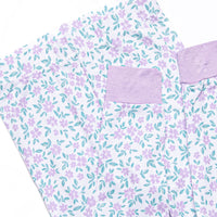 Farmer Market Florals Bamboo Pajama Set, Purple