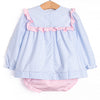 Windowpane Whimsy Diaper Set, Pink and Blue