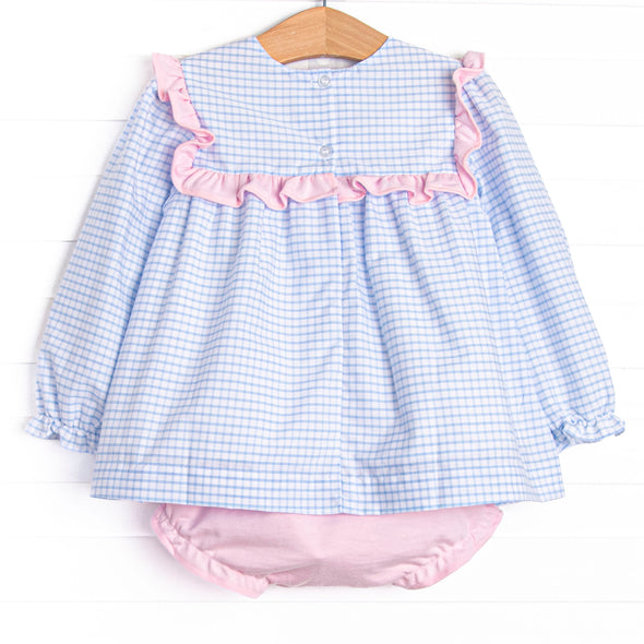 Windowpane Whimsy Diaper Set, Pink and Blue