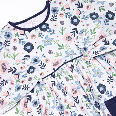 Dare To Blossom Pocket Dress, Blue