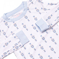 Sugar Plum Soldier Bamboo Pajama Set, Blue