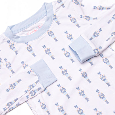 Sugar Plum Soldier Bamboo Pajama Set, Blue