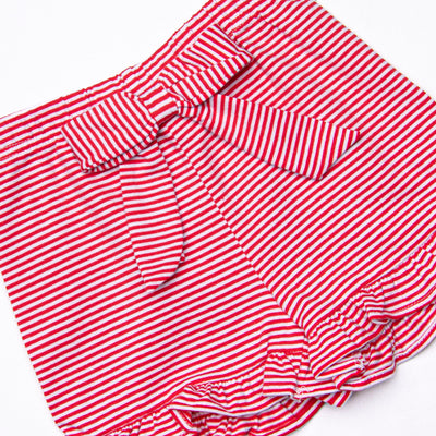 Snack Time Slices Applique Ruffle Short Set, Red