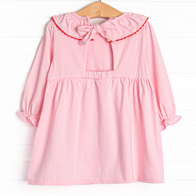 Christmas Delivery Applique Dress, Pink