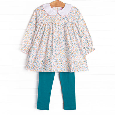 Garden Charm Legging Set, Blue