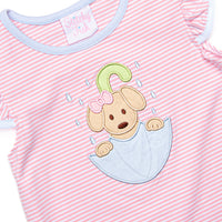 Puddle Pup Applique Dress, Pink