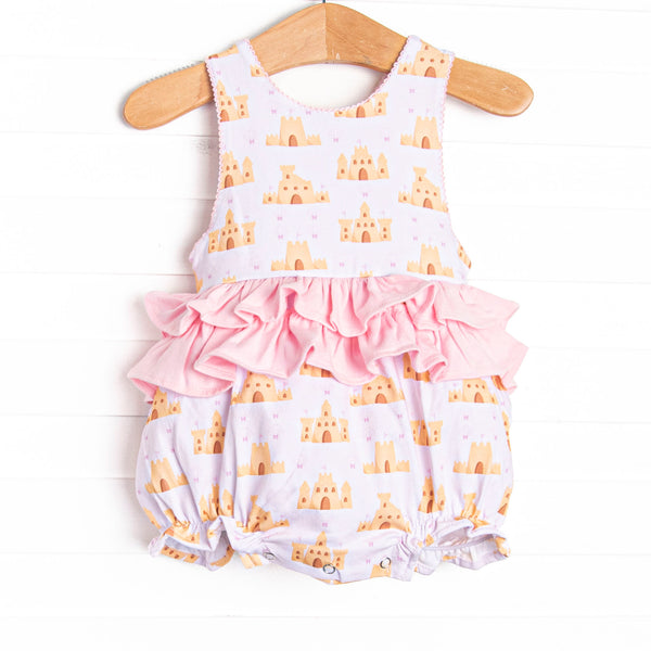 Seashells and Sandcastles Ruffle Bubble, Pink