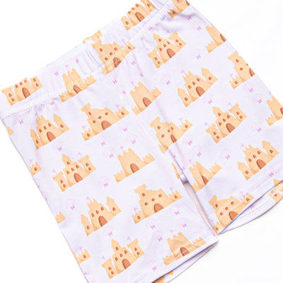 Seashells and Sandcastles Bamboo Pajama Short Set, Pink