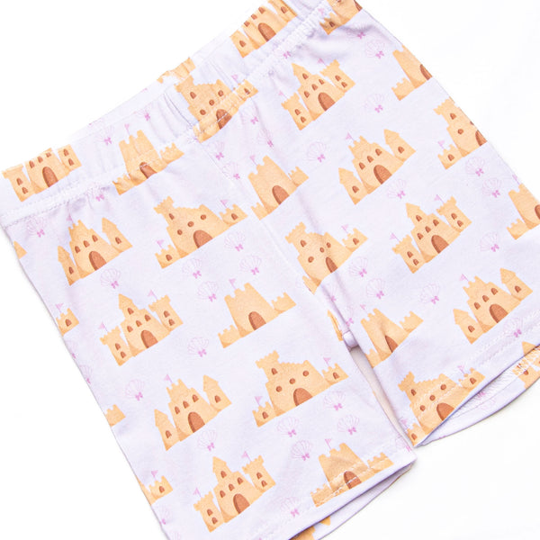 Seashells and Sandcastles Bamboo Pajama Short Set, Pink