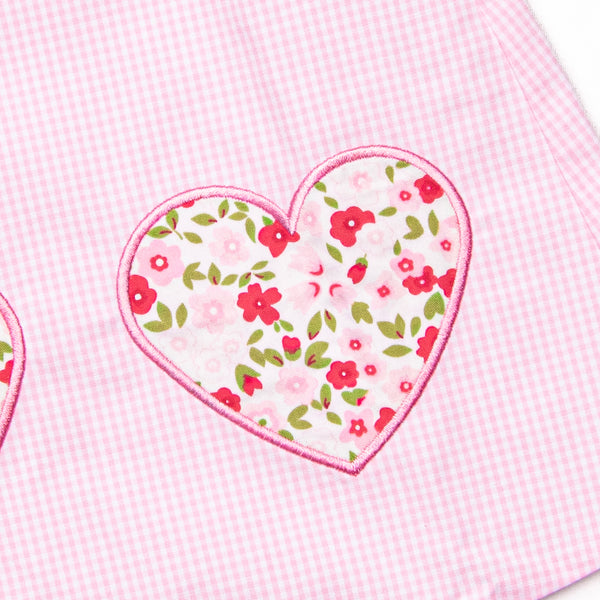 Going Steady Applique Diaper Set, Pink