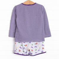 Down, Set, Hike Long Sleeve Short Set, Purple