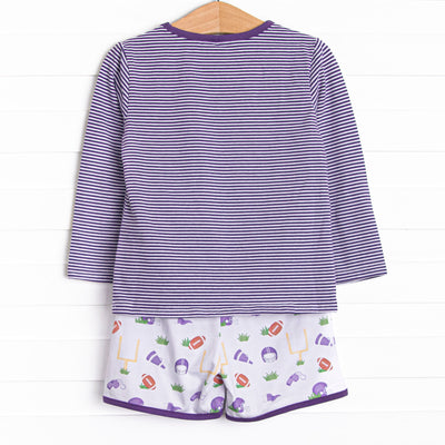 Down, Set, Hike Long Sleeve Short Set, Purple