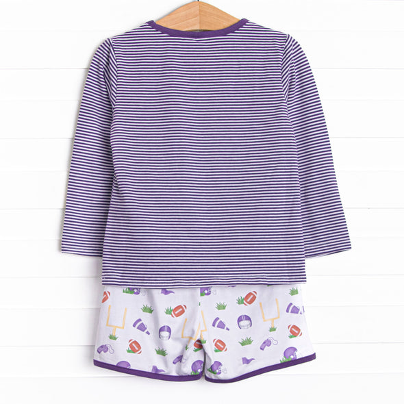 Down, Set, Hike Long Sleeve Short Set, Purple