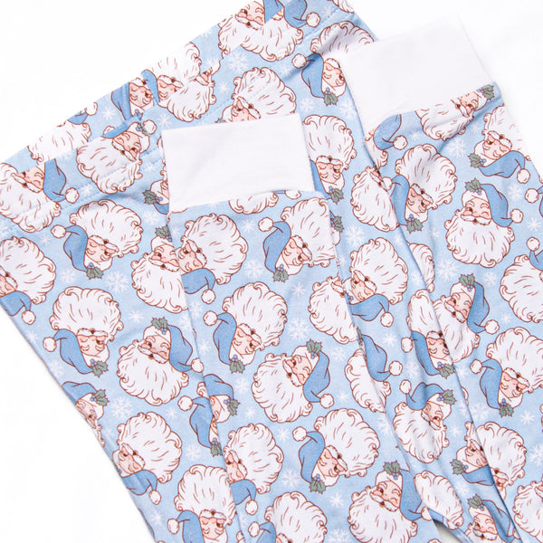 Santa Snowfall Bamboo Pajama Set, Blue
