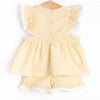 Plain Jane Ruffle Short Set, Yellow Seersucker