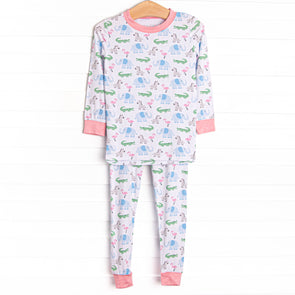 Zoo Park Pals Bamboo Pajama Set, Pink