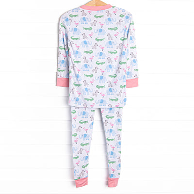 Zoo Park Pals Bamboo Pajama Set, Pink