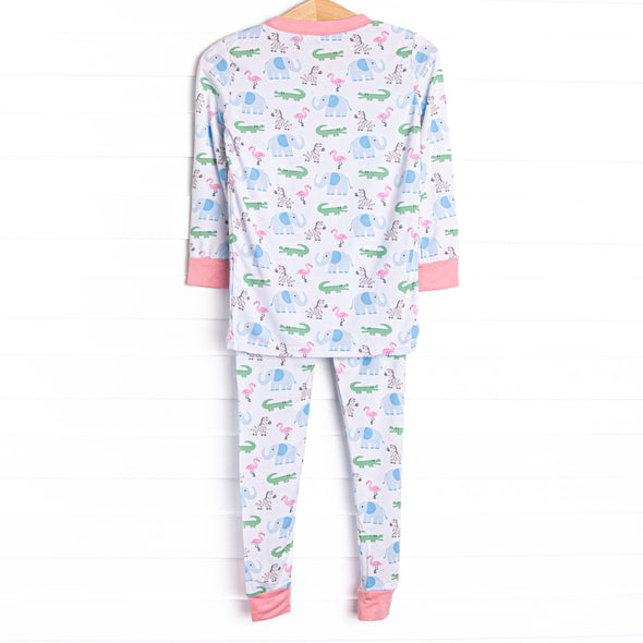 Zoo Park Pals Bamboo Pajama Set, Pink