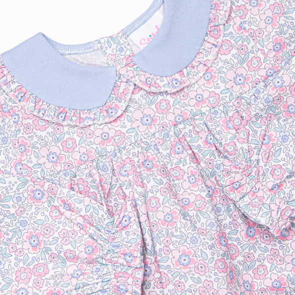 Garden of Flowers Dress, Blue