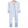 Zoo Park Pals Bamboo Zippy Pajama, Blue