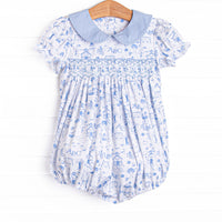 Schoolyard Skip Smocked Bubble, Blue