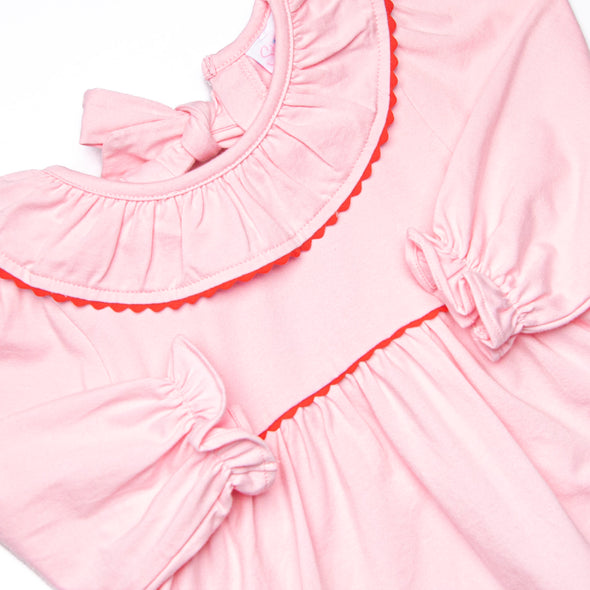 Christmas Delivery Applique Dress, Pink
