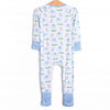 Zoo Park Pals Bamboo Zippy Pajama, Blue