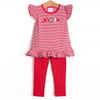 Go, Fight, Win Applique Legging Set, Red