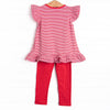 Go, Fight, Win Applique Legging Set, Red