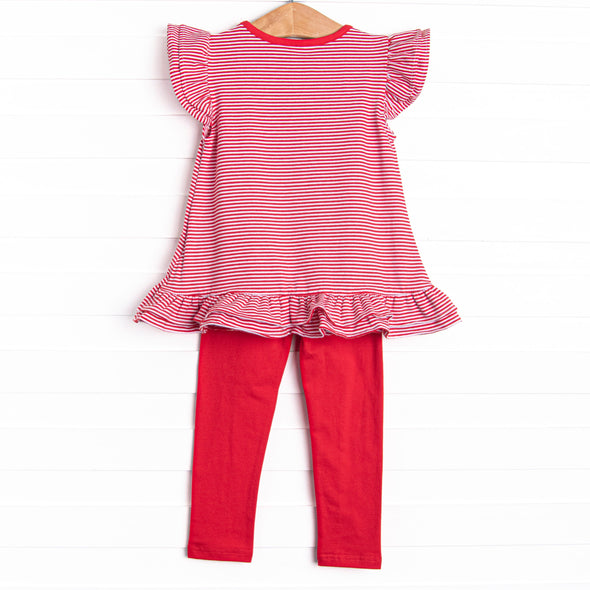 Go, Fight, Win Applique Legging Set, Red