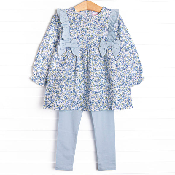 Saylor Floral Bow Legging Set, Blue
