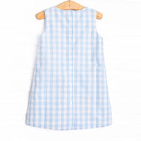 Apple Pickin' Embroidered Dress, Blue