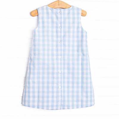Apple Pickin' Embroidered Dress, Blue