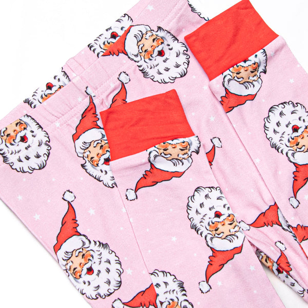 Pink Christmas Bamboo Pajama Set, Pink