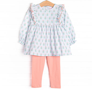 Medallion Memories Flutter Sleeve Legging Set, Blue