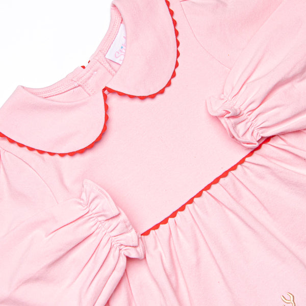 Christmas Delivery Applique Legging Set, Pink