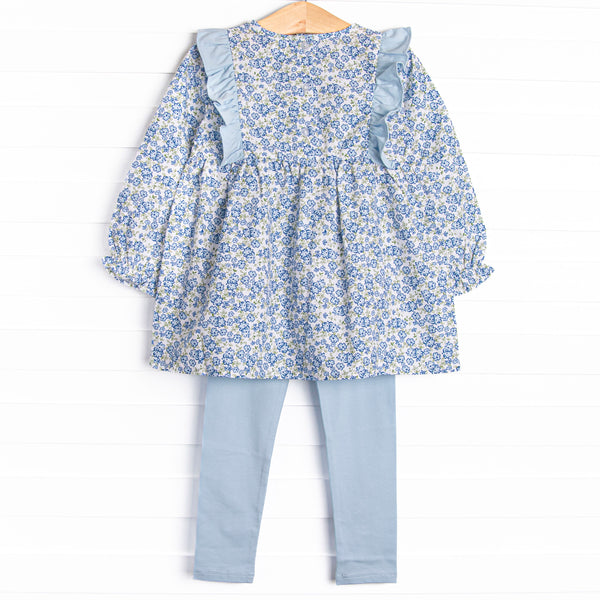 Saylor Floral Bow Legging Set, Blue